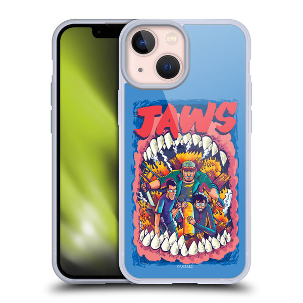 Jaws Art Key Art Soft Gel Case for Apple iPhone 13 Mini