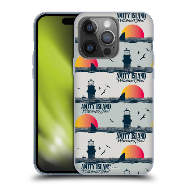 Jaws Art Pattern Amity Soft Gel Case for Apple iPhone 14 Pro