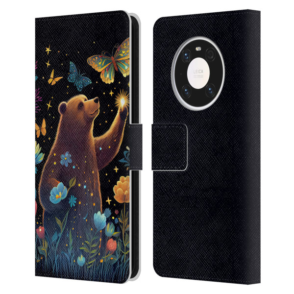 JK Stewart Art Bear Reaching Up Leather Book Wallet Case Cover For Huawei Mate 40 Pro 5G