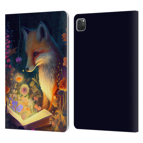 JK Stewart Art Fox Reading Leather Book Wallet Case Cover For Apple iPad Pro 11 2020 / 2021 / 2022