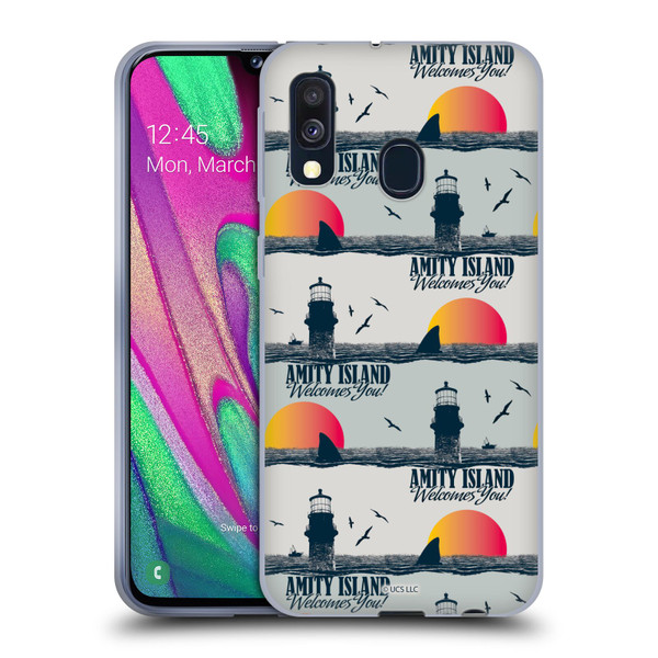 Jaws Art Pattern Amity Soft Gel Case for Samsung Galaxy A40 (2019)