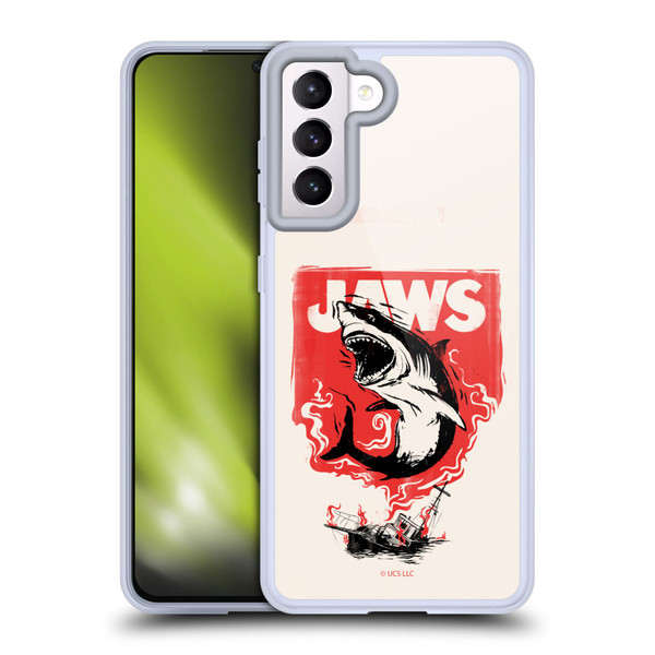 Jaws Art Fire Soft Gel Case for Samsung Galaxy S21 5G