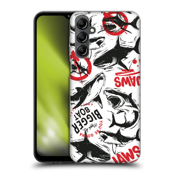 Jaws Art Pattern Doodle Soft Gel Case for Samsung Galaxy M14 5G
