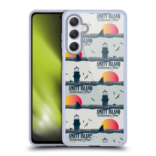 Jaws Art Pattern Amity Soft Gel Case for Samsung Galaxy M54 5G