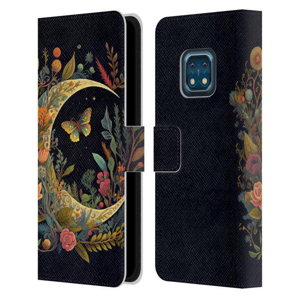 JK Stewart Art Crescent Moon Leather Book Wallet Case Cover For Nokia XR20