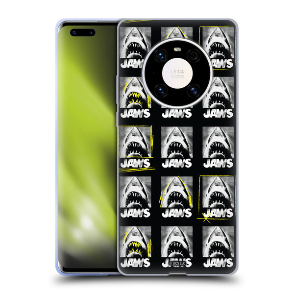 Jaws Graphics Pattern Black Soft Gel Case for Huawei Mate 40 Pro 5G