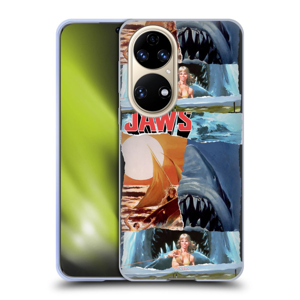 Jaws Graphics Collage Art Soft Gel Case for Huawei P50