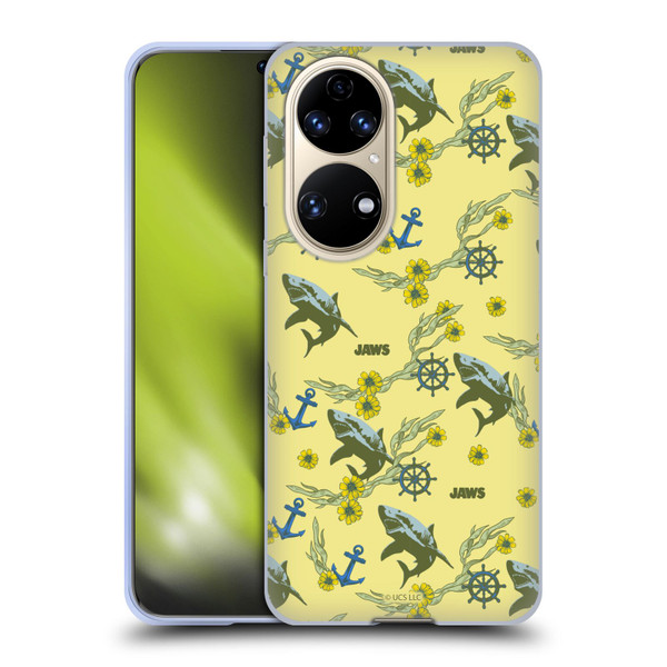 Jaws Graphics Pattern Yellow Soft Gel Case for Huawei P50