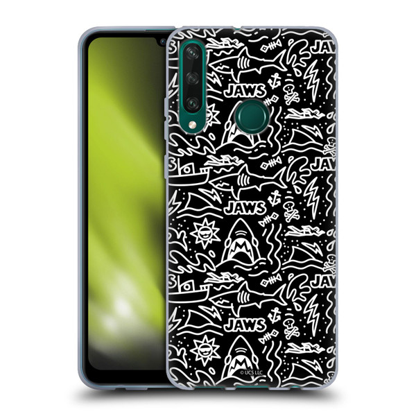 Jaws Graphics Doodle Pattern Soft Gel Case for Huawei Y6p