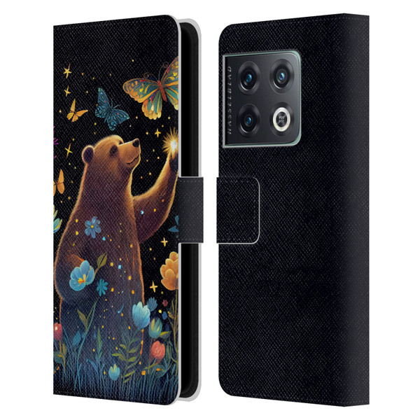 JK Stewart Art Bear Reaching Up Leather Book Wallet Case Cover For OnePlus 10 Pro