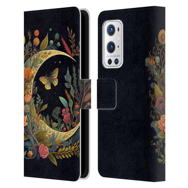 JK Stewart Art Crescent Moon Leather Book Wallet Case Cover For OnePlus 9 Pro