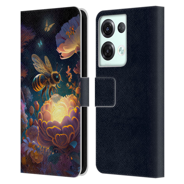 JK Stewart Art Bee Leather Book Wallet Case Cover For OPPO Reno8 Pro