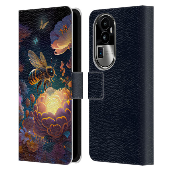 JK Stewart Art Bee Leather Book Wallet Case Cover For OPPO Reno10 Pro+
