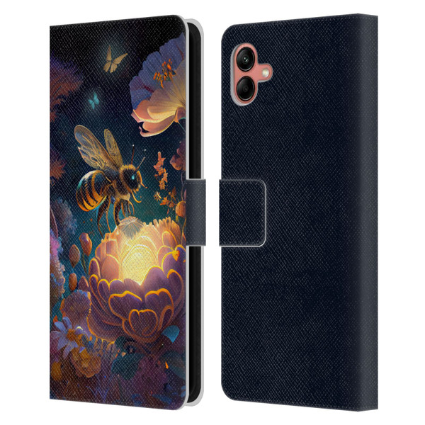 JK Stewart Art Bee Leather Book Wallet Case Cover For Samsung Galaxy A04 (2022)