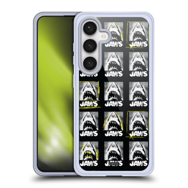 Jaws Graphics Pattern Black Soft Gel Case for Samsung Galaxy S24 5G