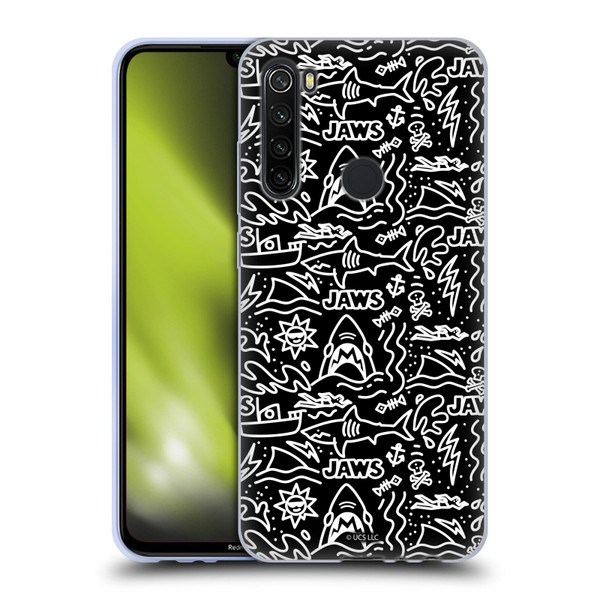 Jaws Graphics Doodle Pattern Soft Gel Case for Xiaomi Redmi Note 8T