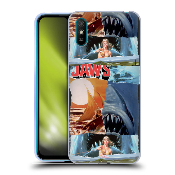 Jaws Graphics Collage Art Soft Gel Case for Xiaomi Redmi 9A / Redmi 9AT