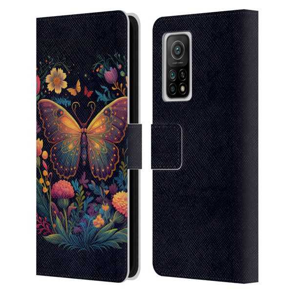 JK Stewart Art Butterfly In Night Garden Leather Book Wallet Case Cover For Xiaomi Mi 10T 5G