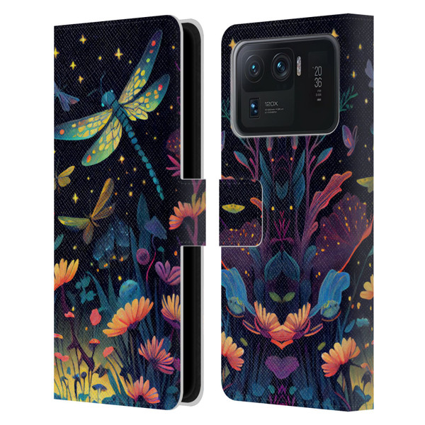 JK Stewart Art Dragonflies In Night Garden Leather Book Wallet Case Cover For Xiaomi Mi 11 Ultra