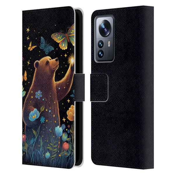 JK Stewart Art Bear Reaching Up Leather Book Wallet Case Cover For Xiaomi 12 Pro