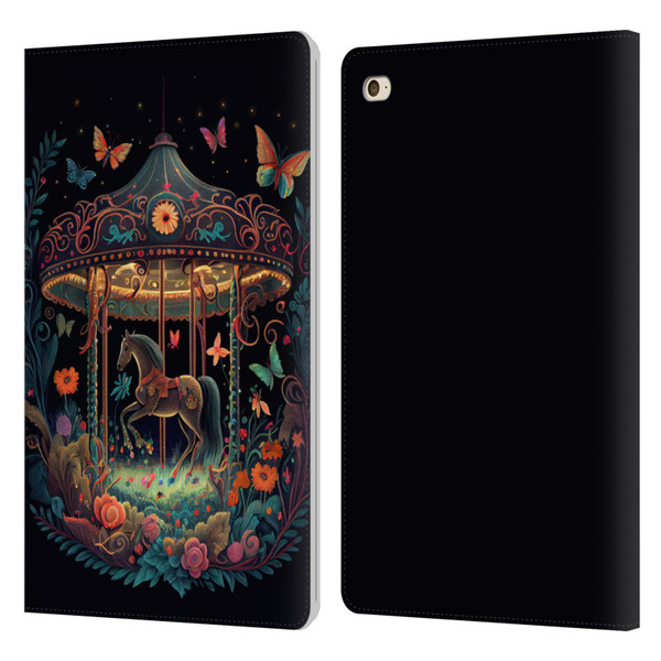JK Stewart Graphics Carousel Dark Knight Garden Leather Book Wallet Case Cover For Apple iPad mini 4