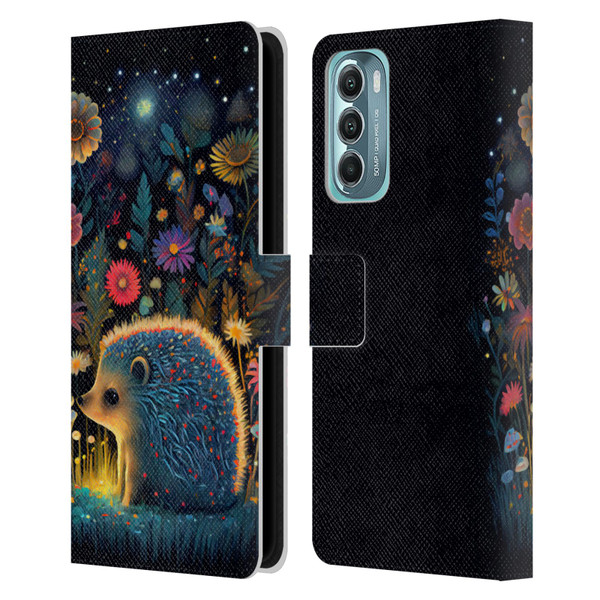 JK Stewart Graphics Little Hedgehog Leather Book Wallet Case Cover For Motorola Moto G Stylus 5G (2022)