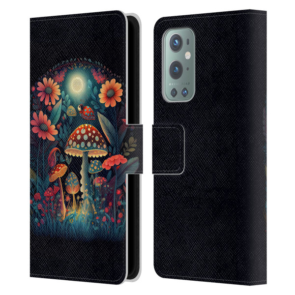 JK Stewart Graphics Ladybug On Mushroom Leather Book Wallet Case Cover For OnePlus 9