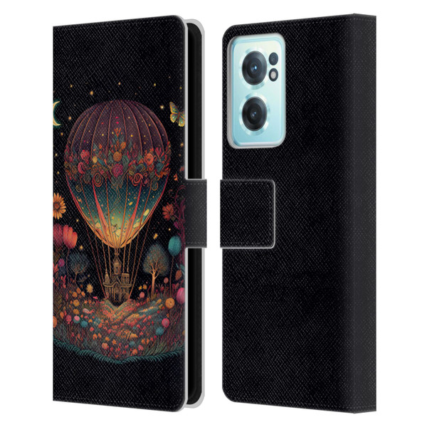 JK Stewart Graphics Hot Air Balloon Garden Leather Book Wallet Case Cover For OnePlus Nord CE 2 5G