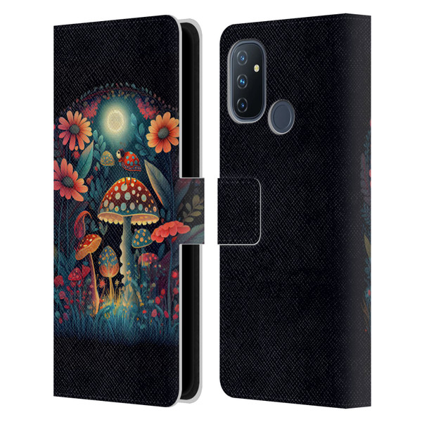 JK Stewart Graphics Ladybug On Mushroom Leather Book Wallet Case Cover For OnePlus Nord N100