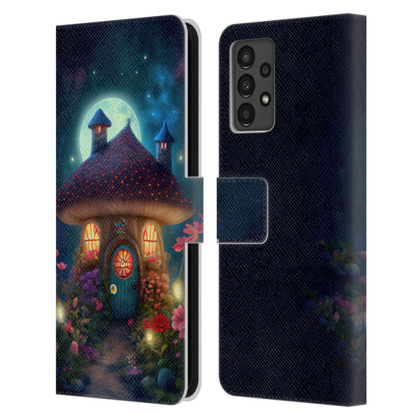 JK Stewart Graphics Mushroom House Leather Book Wallet Case Cover For Samsung Galaxy A13 (2022)