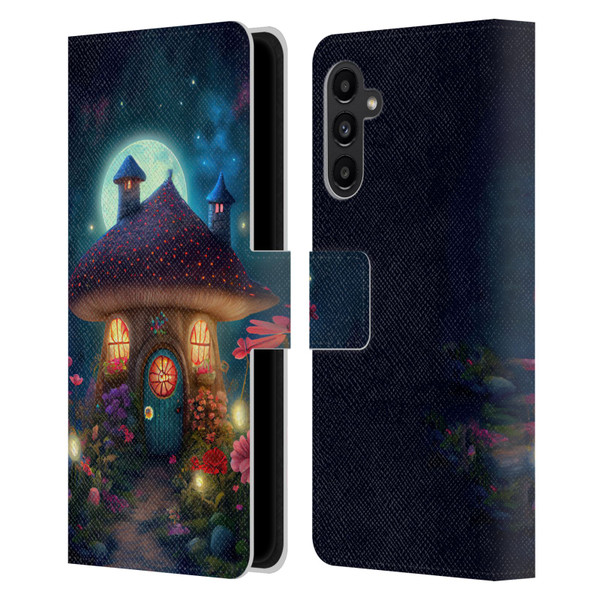 JK Stewart Graphics Mushroom House Leather Book Wallet Case Cover For Samsung Galaxy A13 5G (2021)