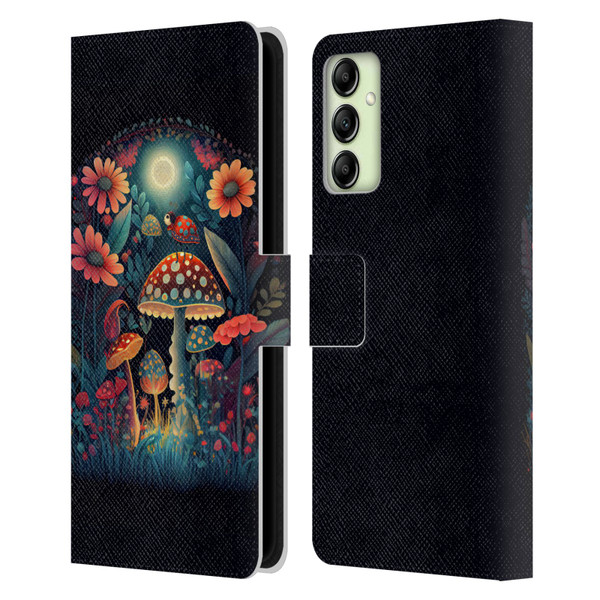 JK Stewart Graphics Ladybug On Mushroom Leather Book Wallet Case Cover For Samsung Galaxy A14 5G