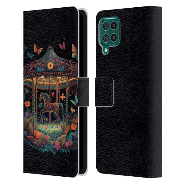 JK Stewart Graphics Carousel Dark Knight Garden Leather Book Wallet Case Cover For Samsung Galaxy F62 (2021)