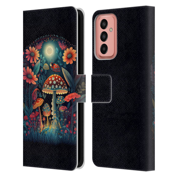 JK Stewart Graphics Ladybug On Mushroom Leather Book Wallet Case Cover For Samsung Galaxy M13 (2022)