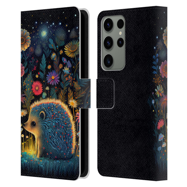 JK Stewart Graphics Little Hedgehog Leather Book Wallet Case Cover For Samsung Galaxy S23 Ultra 5G