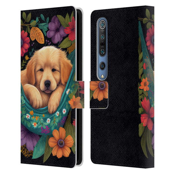 JK Stewart Graphics Golden Retriever In Hammock Leather Book Wallet Case Cover For Xiaomi Mi 10 5G / Mi 10 Pro 5G