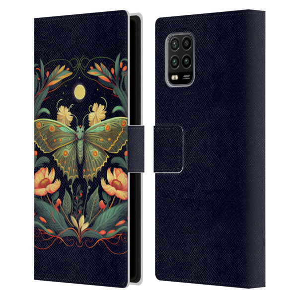 JK Stewart Graphics Lunar Moth Night Garden Leather Book Wallet Case Cover For Xiaomi Mi 10 Lite 5G