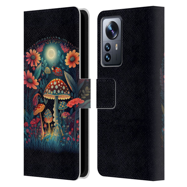 JK Stewart Graphics Ladybug On Mushroom Leather Book Wallet Case Cover For Xiaomi 12 Pro