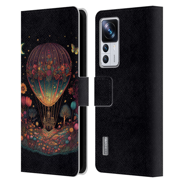 JK Stewart Graphics Hot Air Balloon Garden Leather Book Wallet Case Cover For Xiaomi 12T Pro