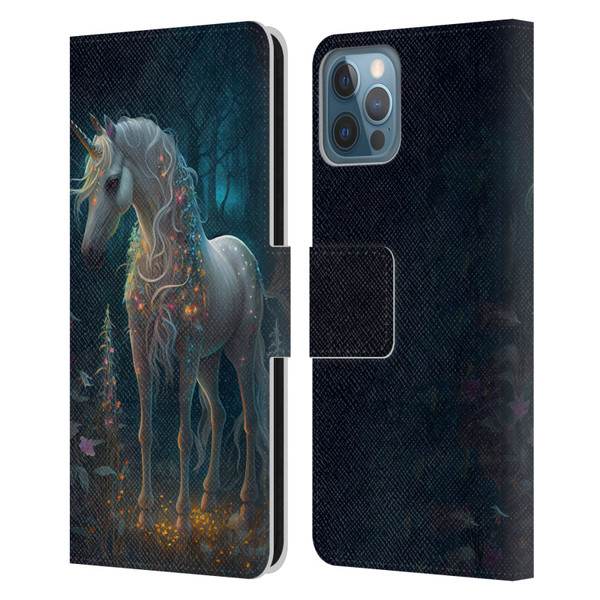 JK Stewart Key Art Unicorn Leather Book Wallet Case Cover For Apple iPhone 12 / iPhone 12 Pro