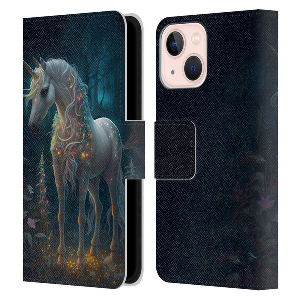 JK Stewart Key Art Unicorn Leather Book Wallet Case Cover For Apple iPhone 13 Mini