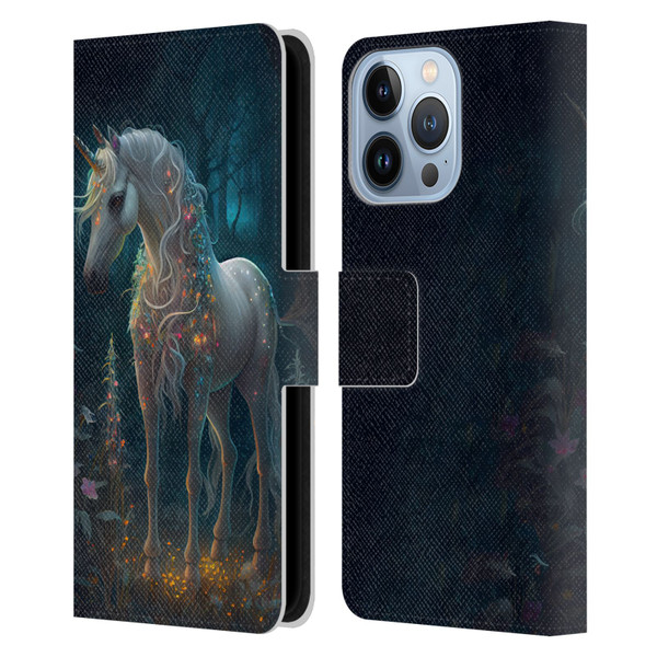 JK Stewart Key Art Unicorn Leather Book Wallet Case Cover For Apple iPhone 13 Pro