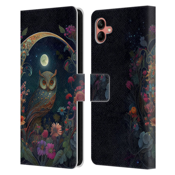 JK Stewart Key Art Owl Leather Book Wallet Case Cover For Samsung Galaxy A04 (2022)