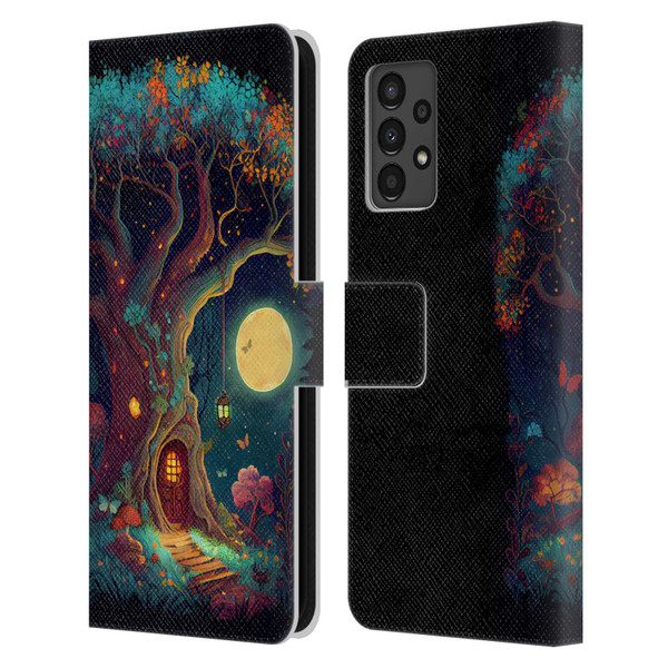 JK Stewart Key Art Tree With Small Door In Trunk Leather Book Wallet Case Cover For Samsung Galaxy A13 (2022)