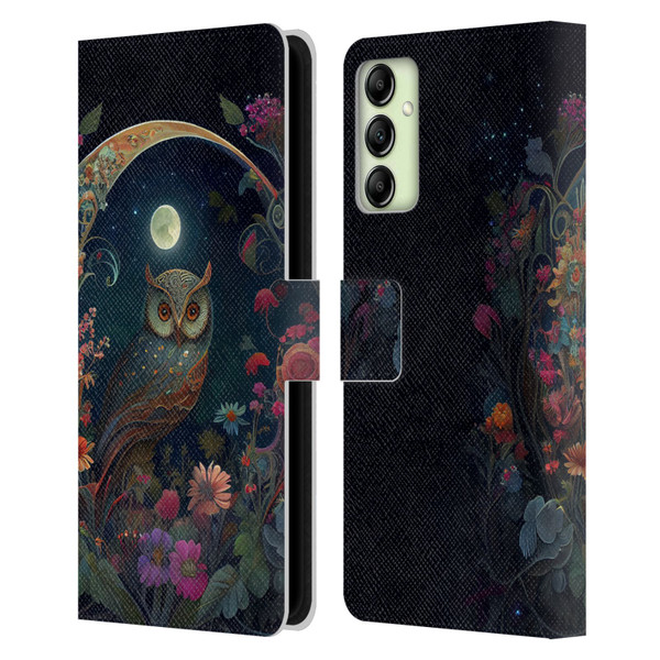 JK Stewart Key Art Owl Leather Book Wallet Case Cover For Samsung Galaxy A14 5G