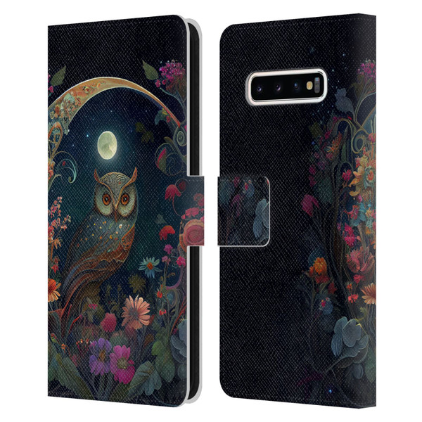 JK Stewart Key Art Owl Leather Book Wallet Case Cover For Samsung Galaxy S10+ / S10 Plus