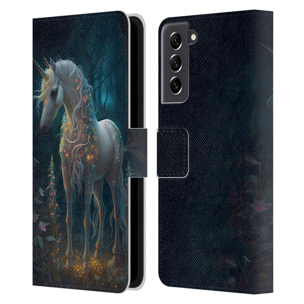 JK Stewart Key Art Unicorn Leather Book Wallet Case Cover For Samsung Galaxy S21 FE 5G