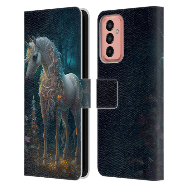 JK Stewart Key Art Unicorn Leather Book Wallet Case Cover For Samsung Galaxy M13 (2022)