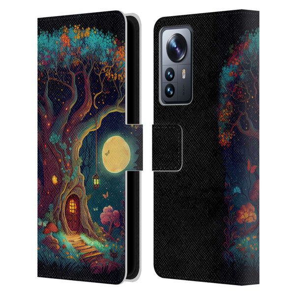 JK Stewart Key Art Tree With Small Door In Trunk Leather Book Wallet Case Cover For Xiaomi 12 Pro