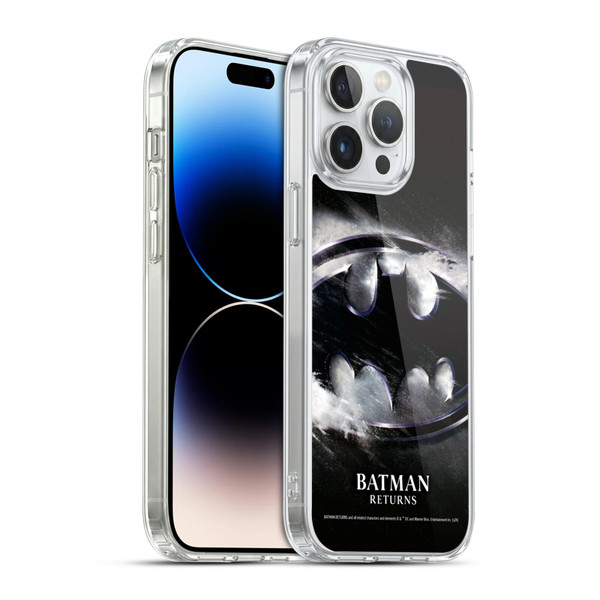 Batman Returns Key Art Oversized Logo Soft Gel Case for Apple iPhone 14 Pro Max & MagSafe
